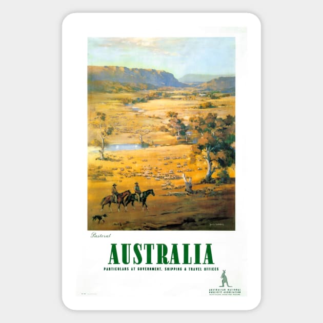 Vintage Travel Poster Australia Pastoral Sticker by vintagetreasure